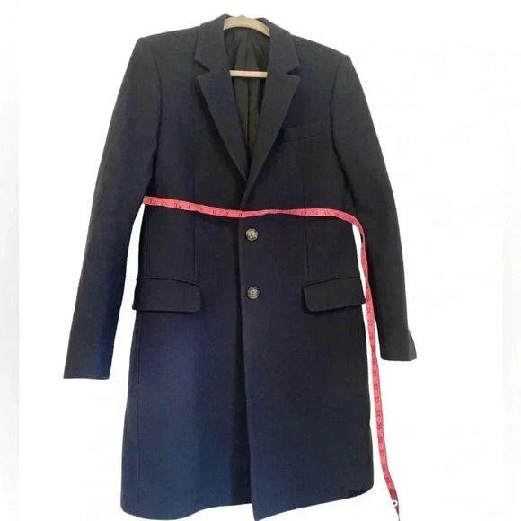 AMI Paris Wool and Cashmere Blend Navy Blue Coat Sz M - Picture 7 of 14